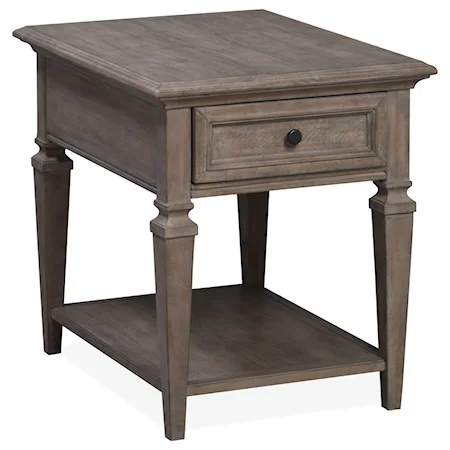 Rustic Drawer End Table with Floor Protectors